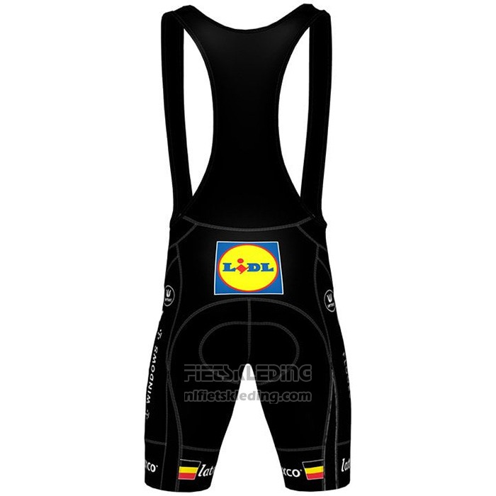 2021 Fietskleding Deceuninck Quick Step Zwart Geel Rood Korte Mouwen en Koersbroek